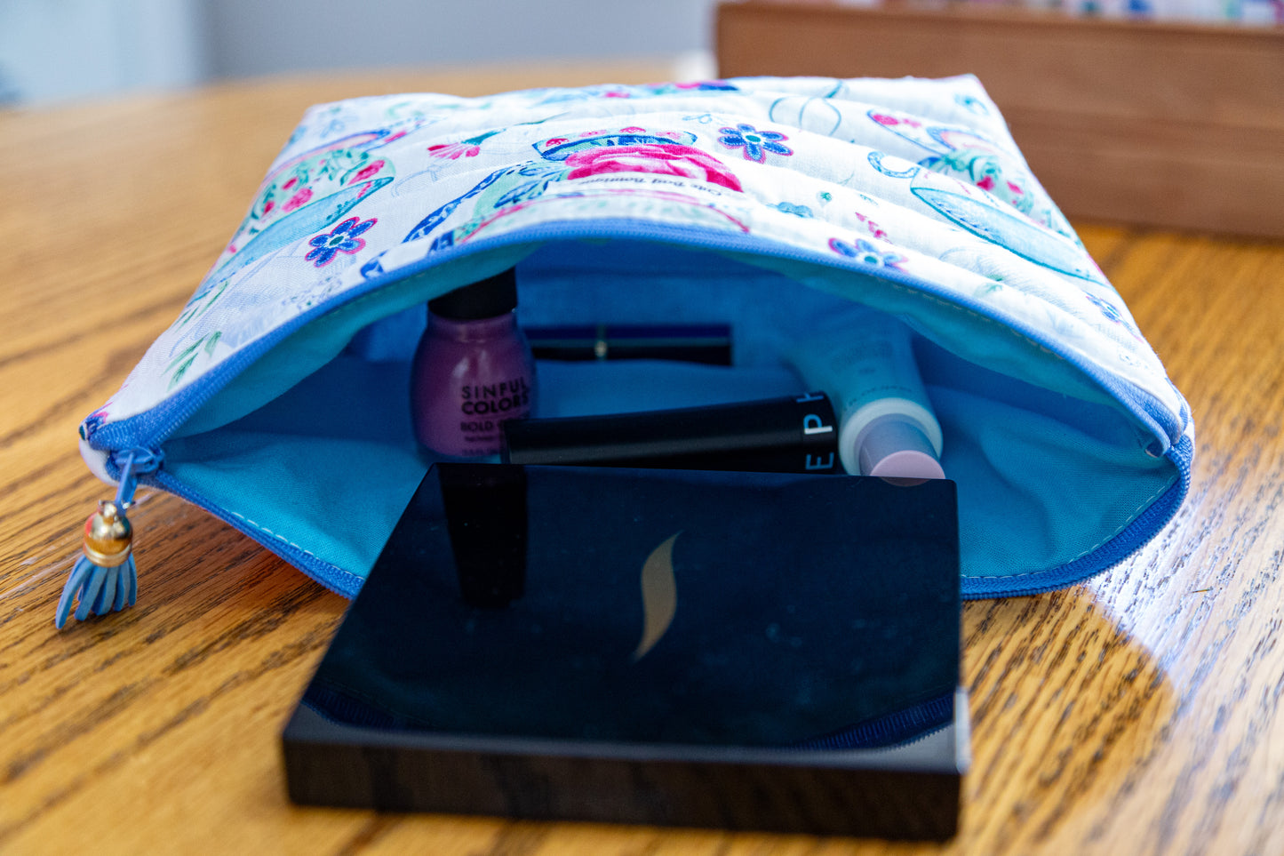 Afternoon Tea Quilted Cosmetic Bag