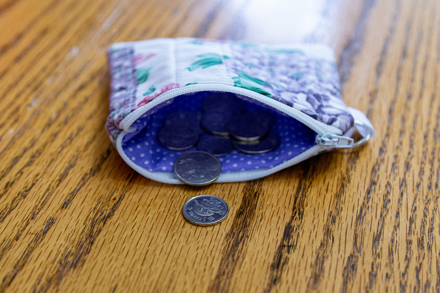 Purple and Green Quilted Keychain Wallet *Limited Edition*