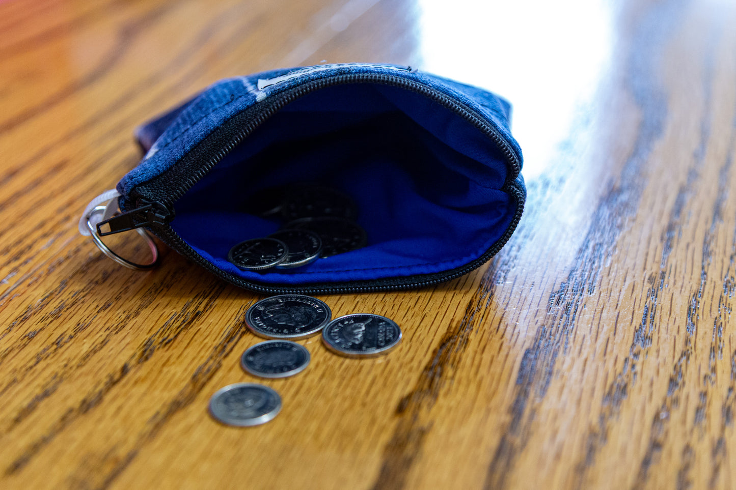 Denim Patches Quilted Keychain Wallet