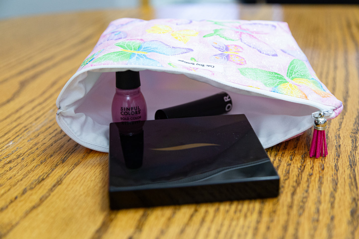 Bright Butterflies Quilted Cosmetic Bag