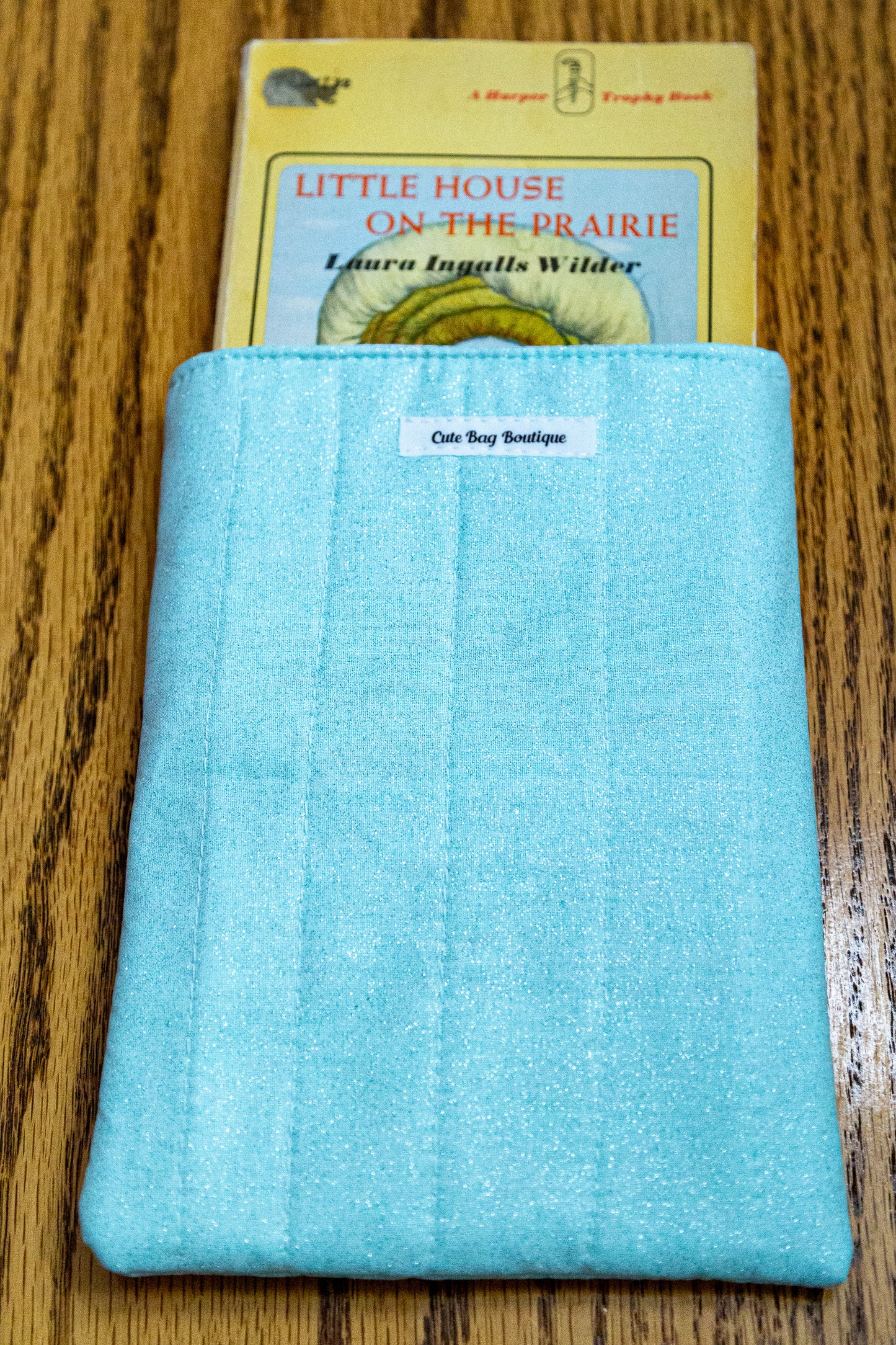 Aqua Sparkle Quilted Kindle Sleeve
