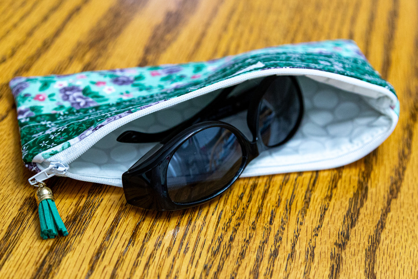 Purple and Green Quilted Pencil/ Sunglasses Case *Limited Edition*