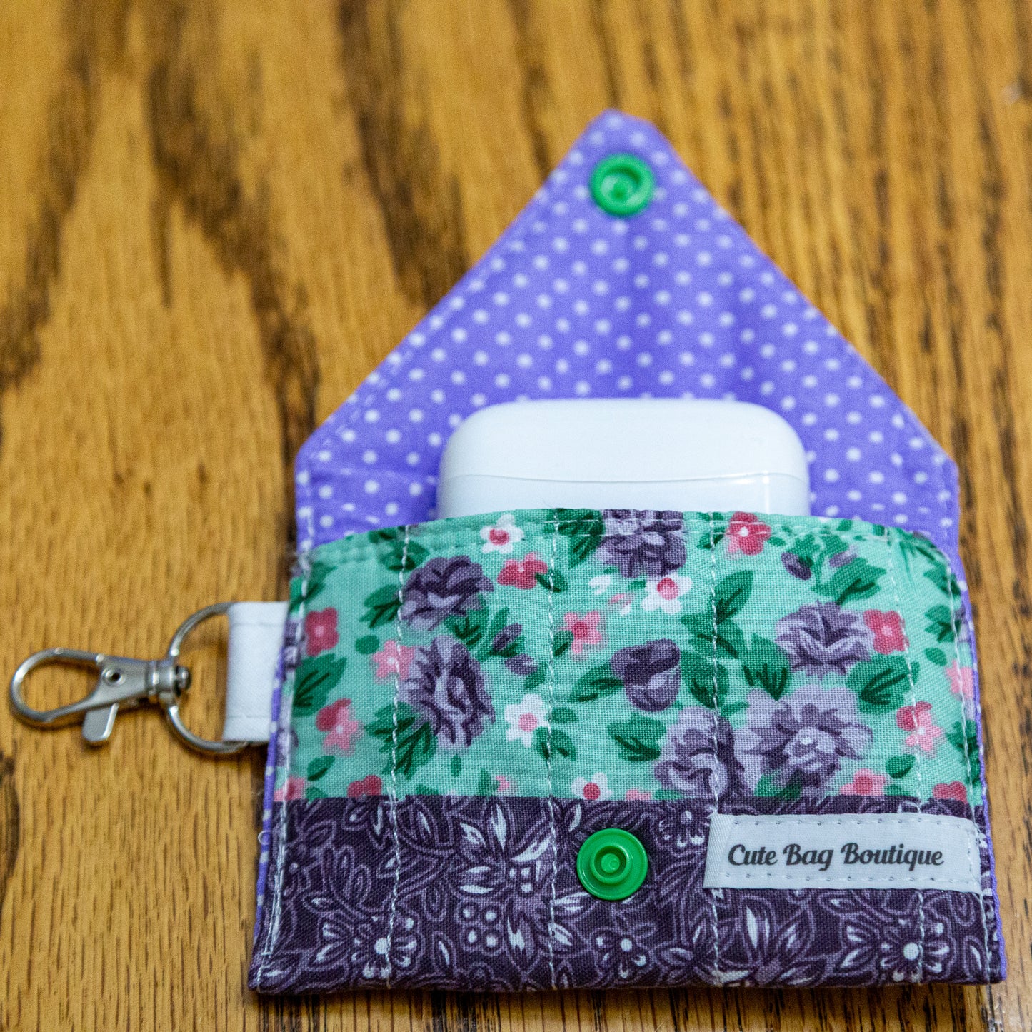 Purple and Green Quilted Earbud Case *Limited Edition*
