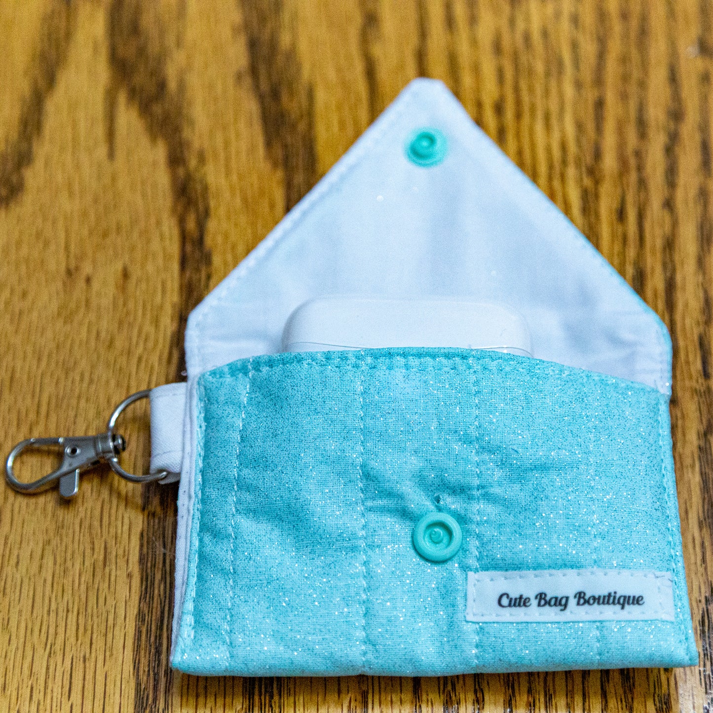 Aqua Sparkle Quilted Earbud Pro Case