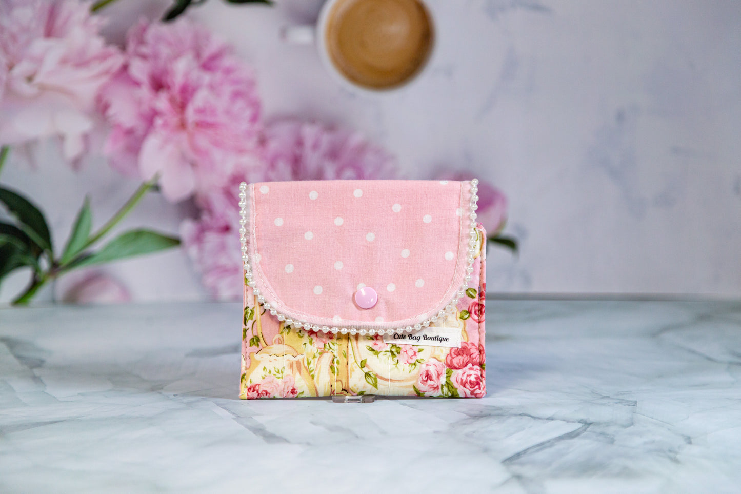 Rose Garden Tea For Two Pink Quilted Pad Pouch