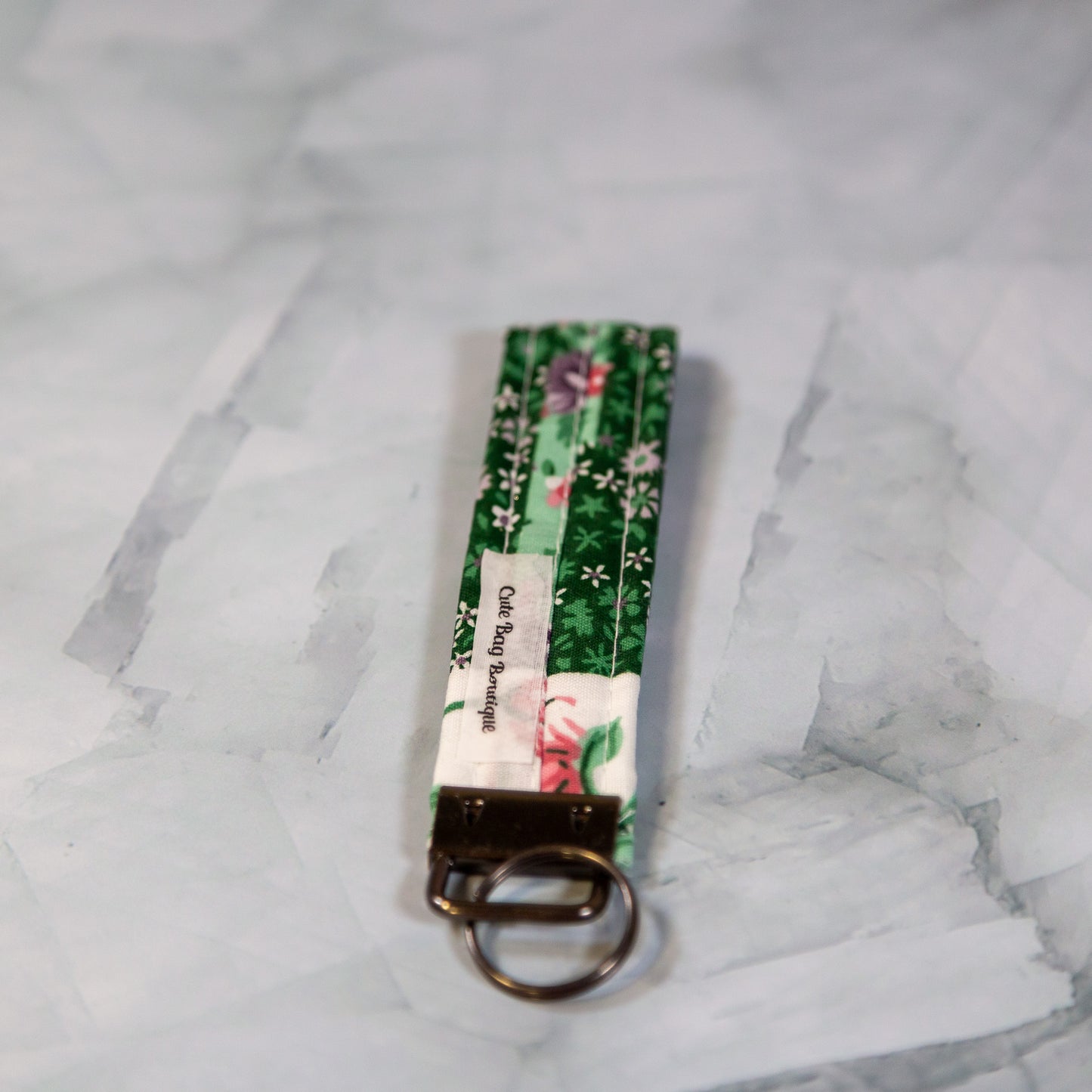 Purple and Green Quilted Wristlet