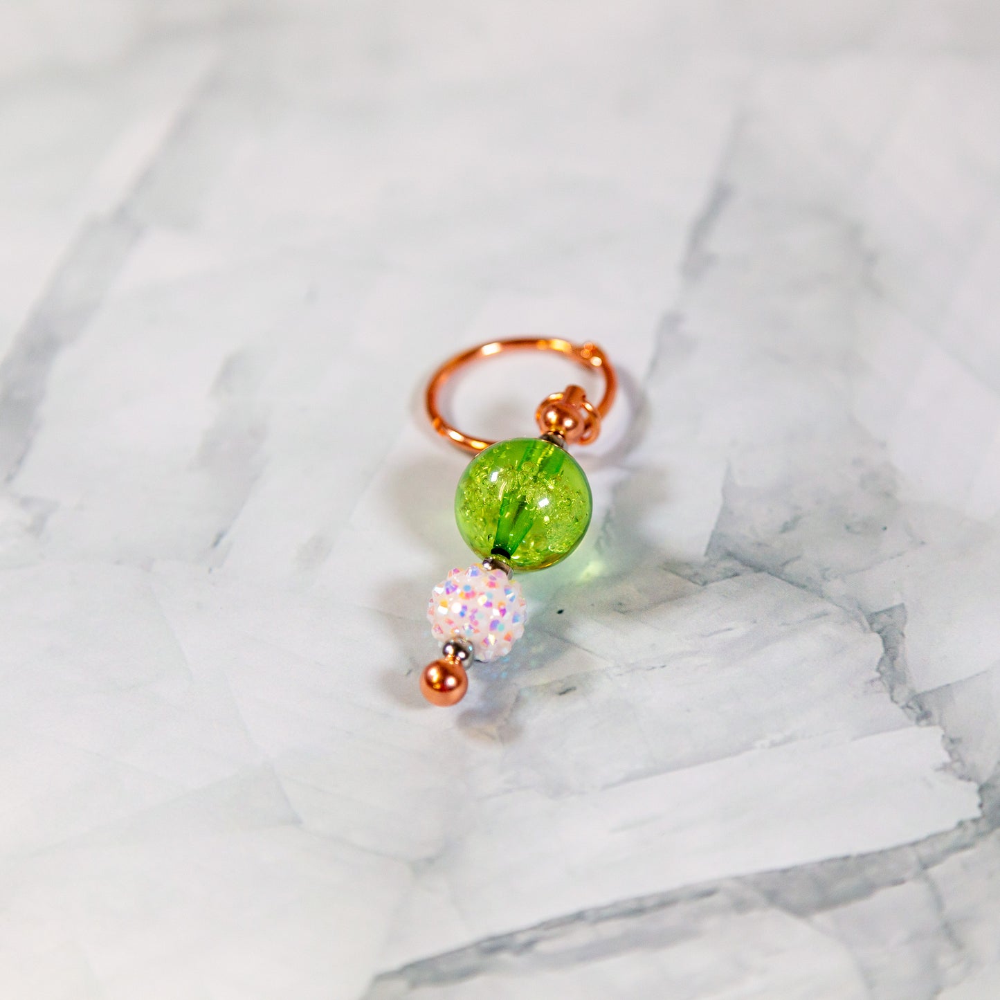 Bright Green Sparkle Water Cup Charm