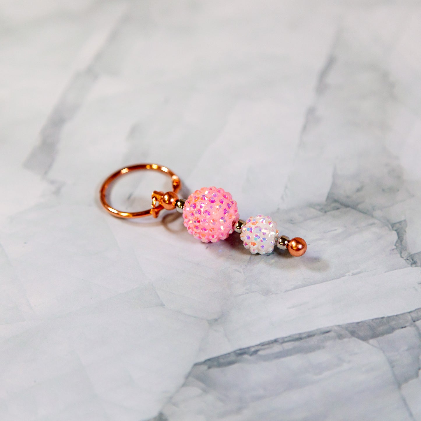 Pink Sparkle Water Cup Charm