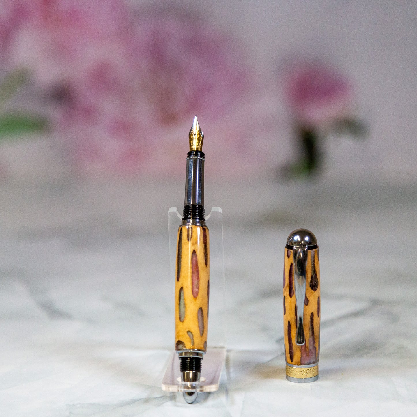 Jr. Gent II Fountain Pen in Silver & Gold Cholla Cactus Hybrid