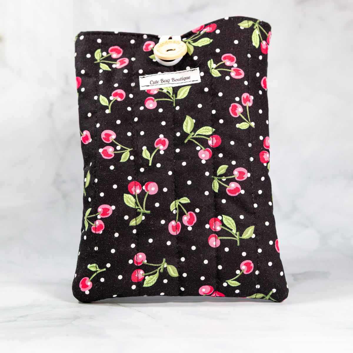 Black Cherries Quilted Book Sleeve *Limited Edition*