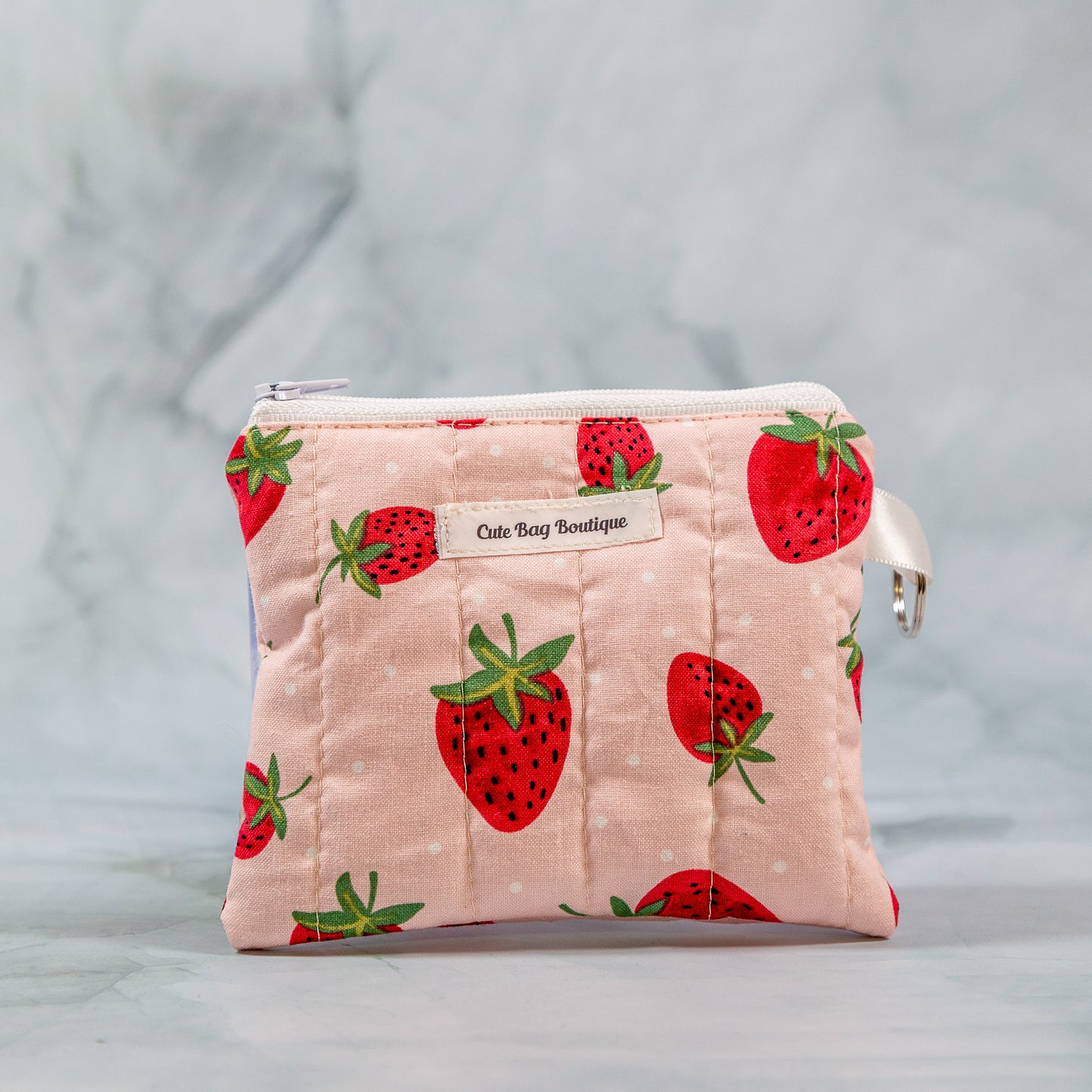 Strawberry Fields Quilted Keychain Wallet