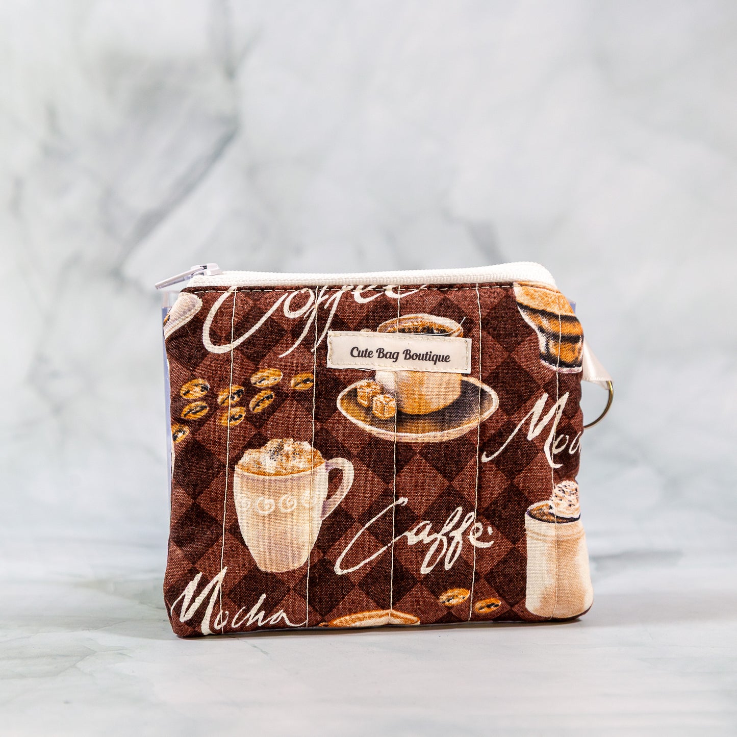 Coffee Quilted Keychain Wallet *Limited Edition*