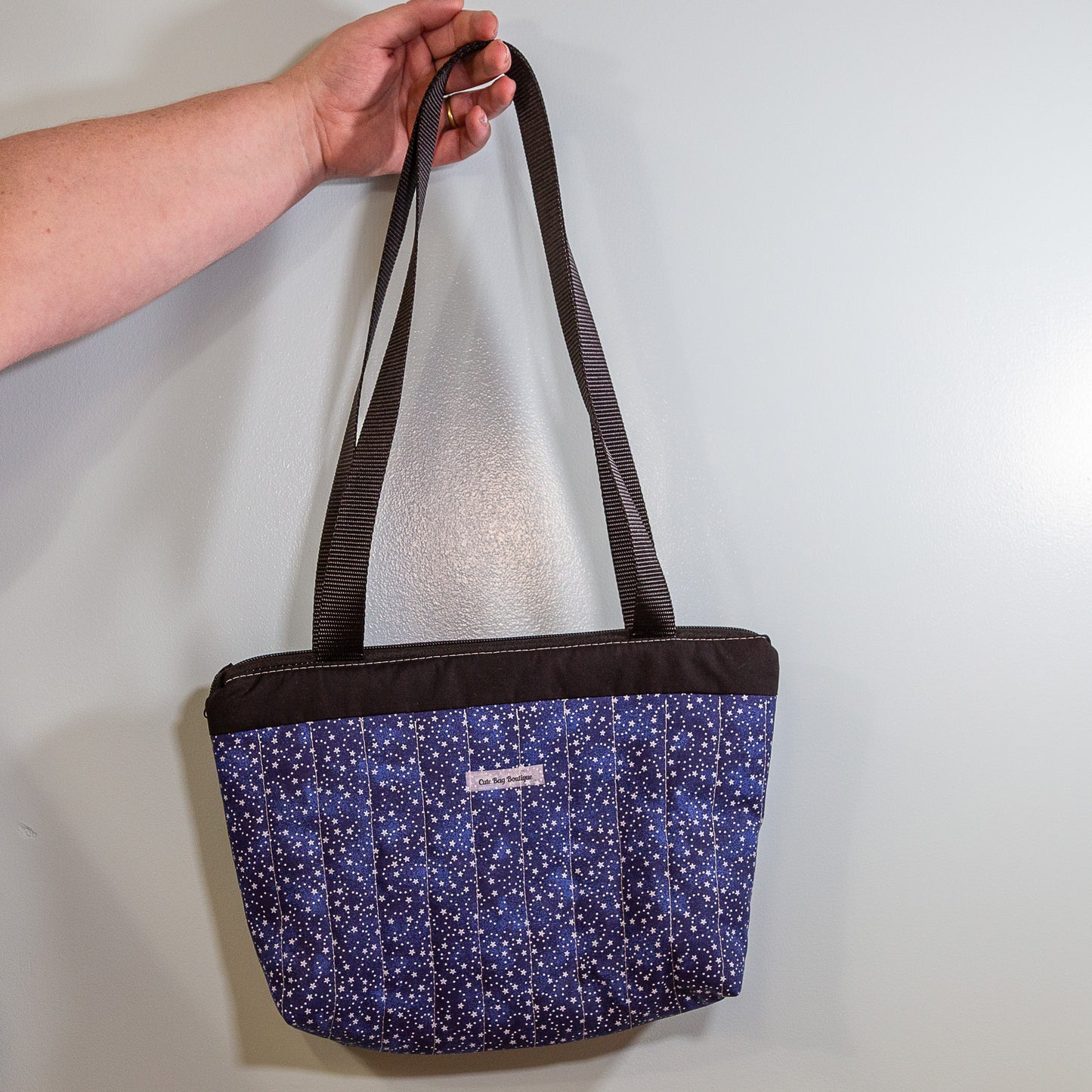 Quilted Starry Night Zippered Bible Bag/Mini Tote