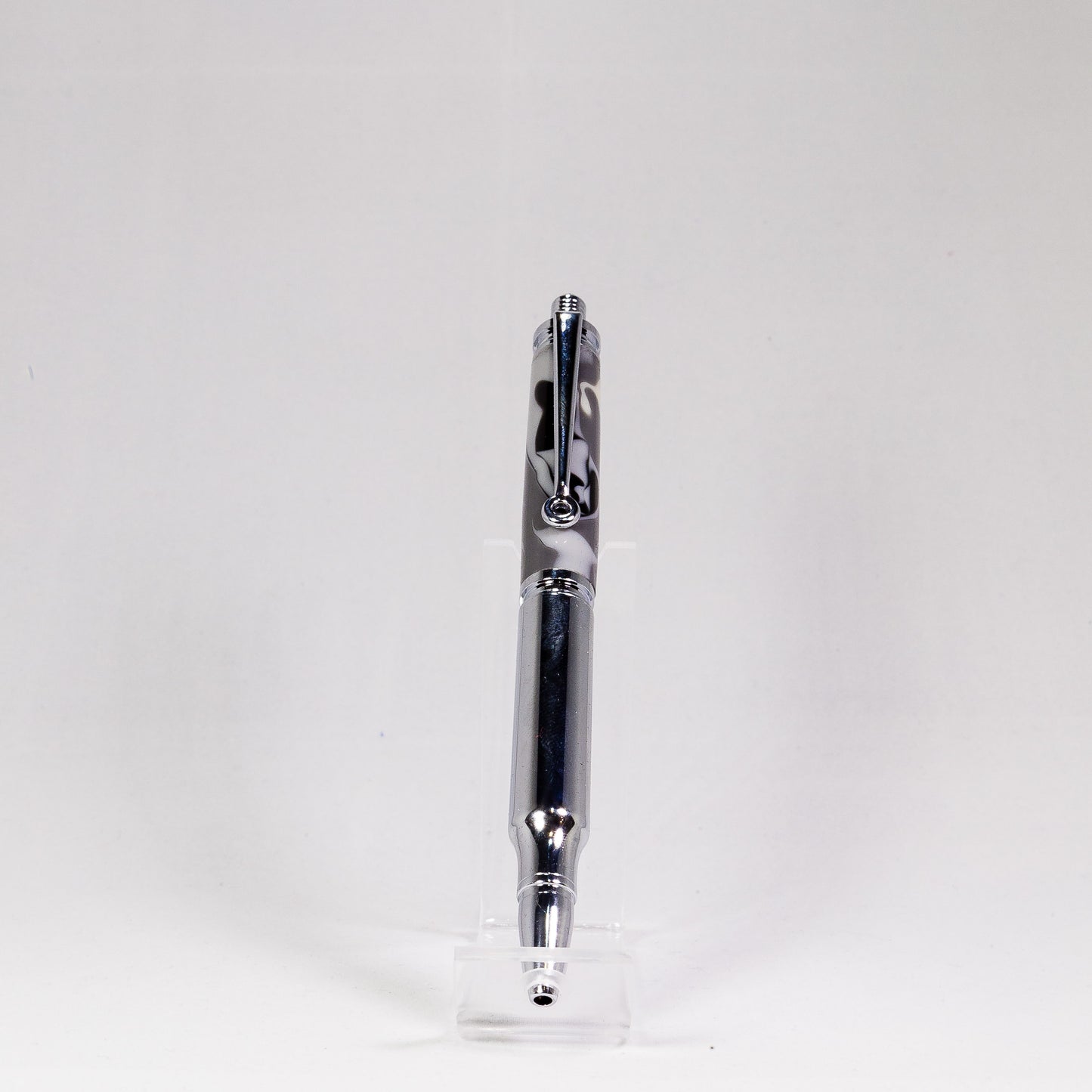 30 Caliber Bullet Cartridge Click Silver Pen