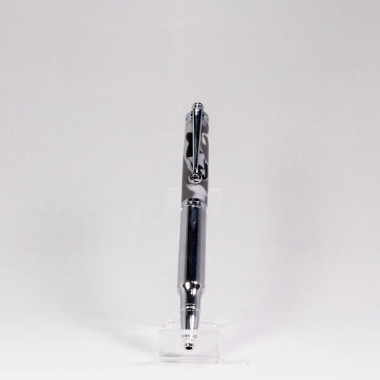 30 Caliber Bullet Cartridge Click Silver Pen