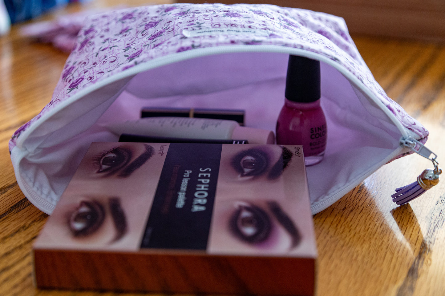 Purple Roses Quilted Cosmetic Bag *Limited Edition*