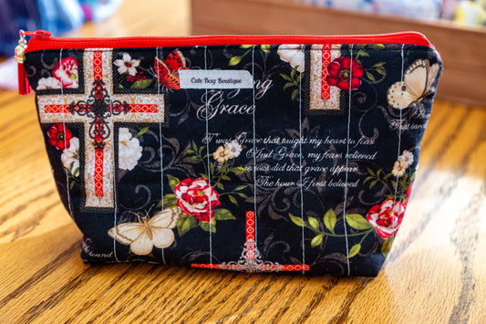 Amazing Grace Quilted Cosmetic Bag