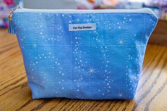 Frosty Swirls Quilted Cosmetic Bag