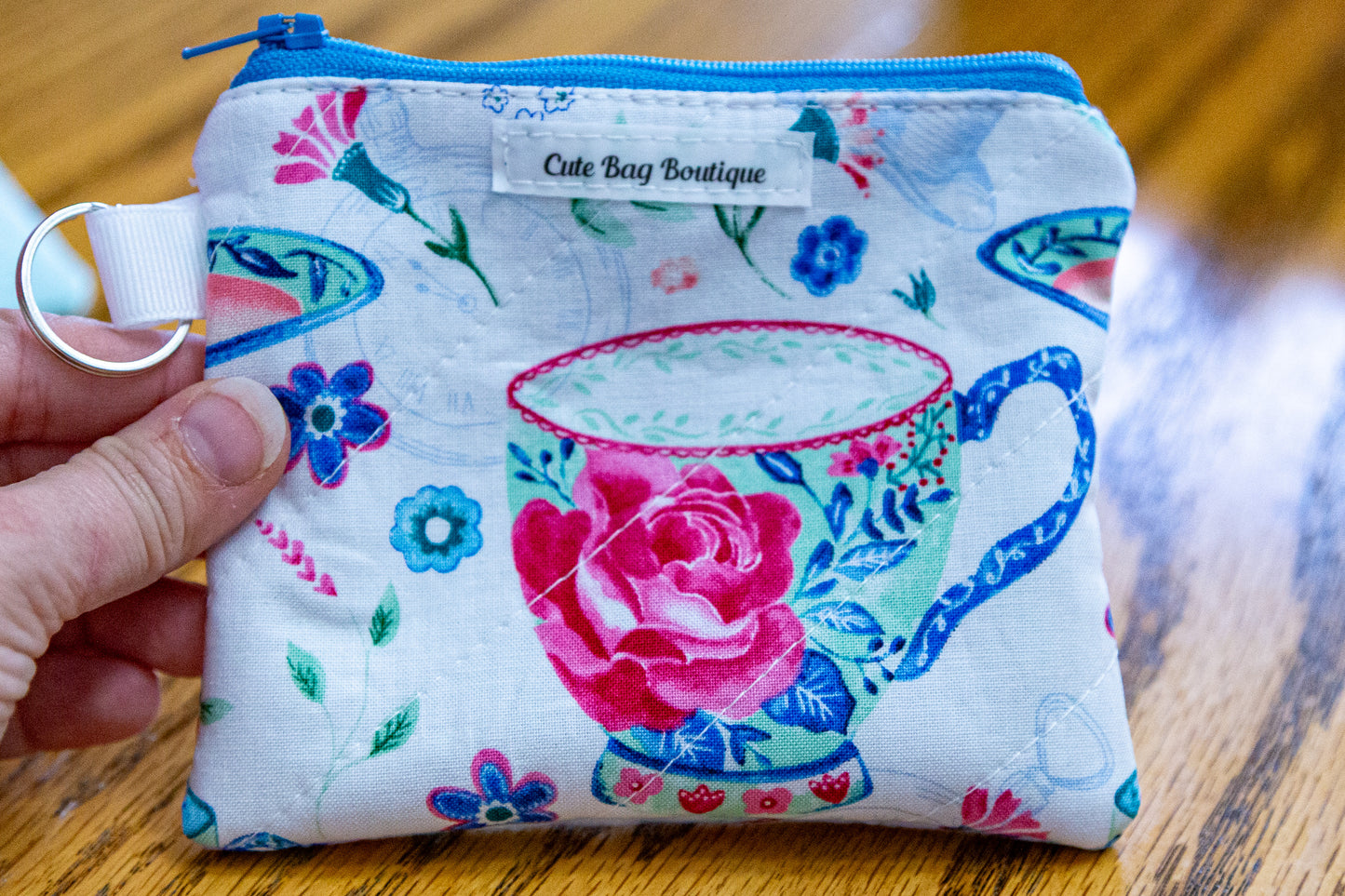 Afternoon Tea Quilted Keychain Wallet