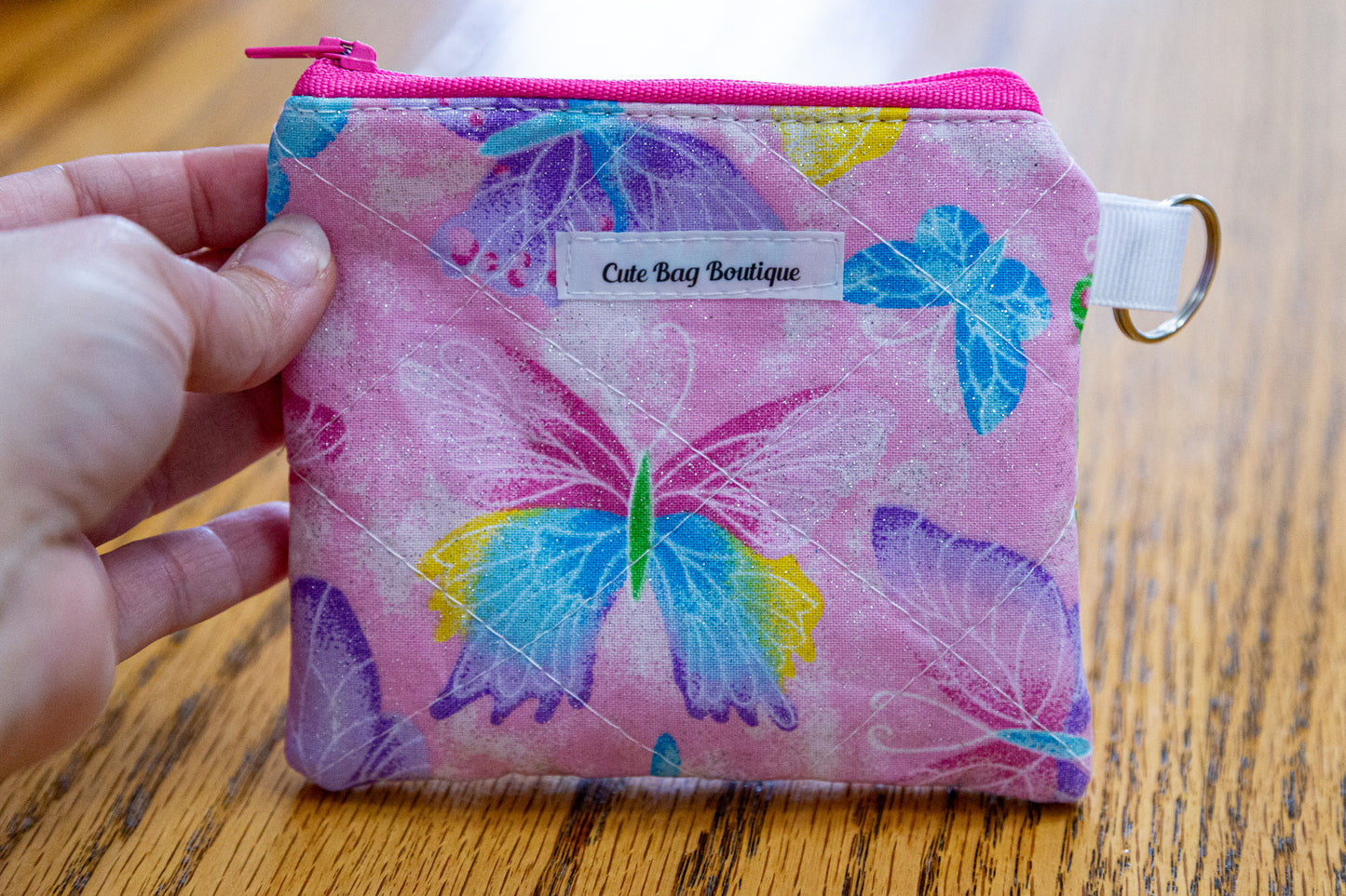 Bright Butterflies Quilted Keychain Wallet