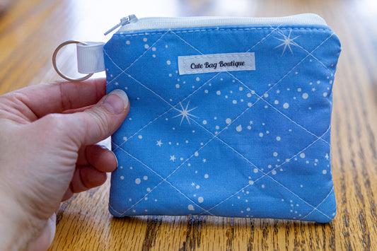 Frosty Swirls Quilted Keychain Wallet