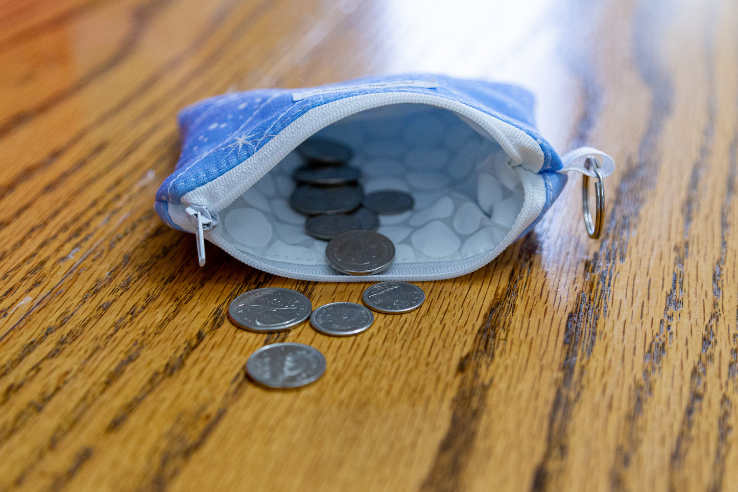 Frosty Swirls Quilted Keychain Wallet
