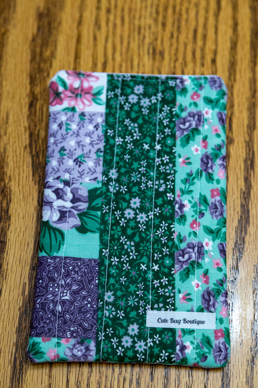 Purple and Green Quilted Small Book Sleeve *Limited Edition*