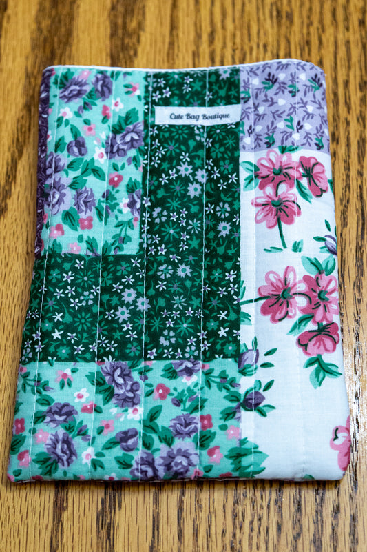 Purple and Green Quilted Kindle Sleeve *Limited Edition*