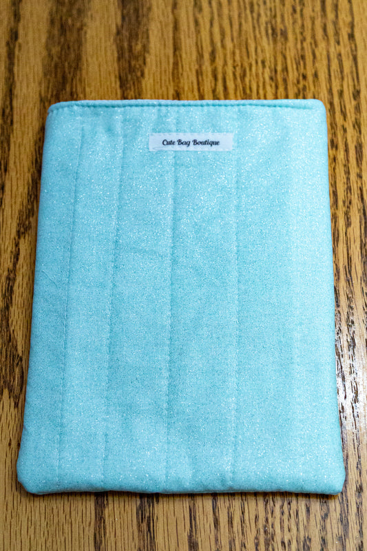 Aqua Sparkle Quilted Kindle Sleeve