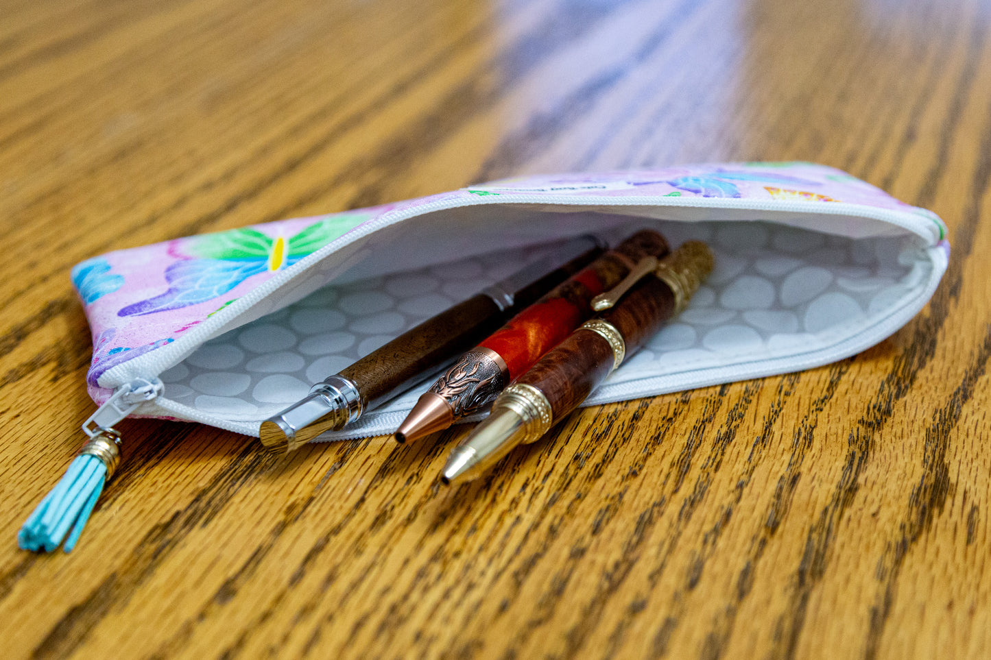 Bright Butterflies Quilted Pencil/ Sunglasses Case