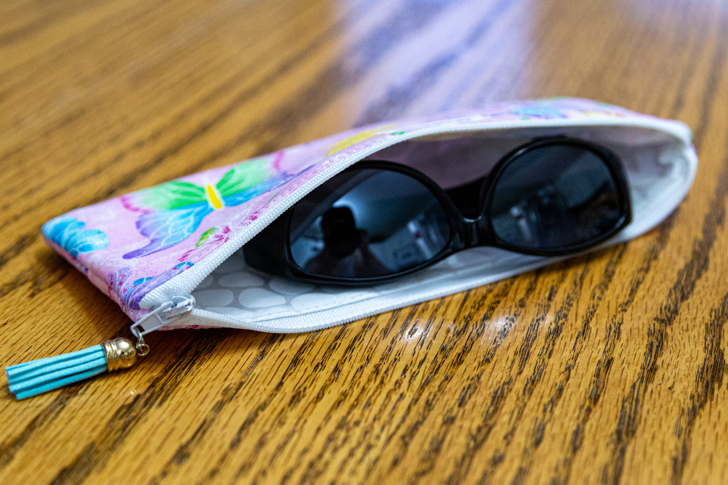 Bright Butterflies Quilted Pencil/ Sunglasses Case