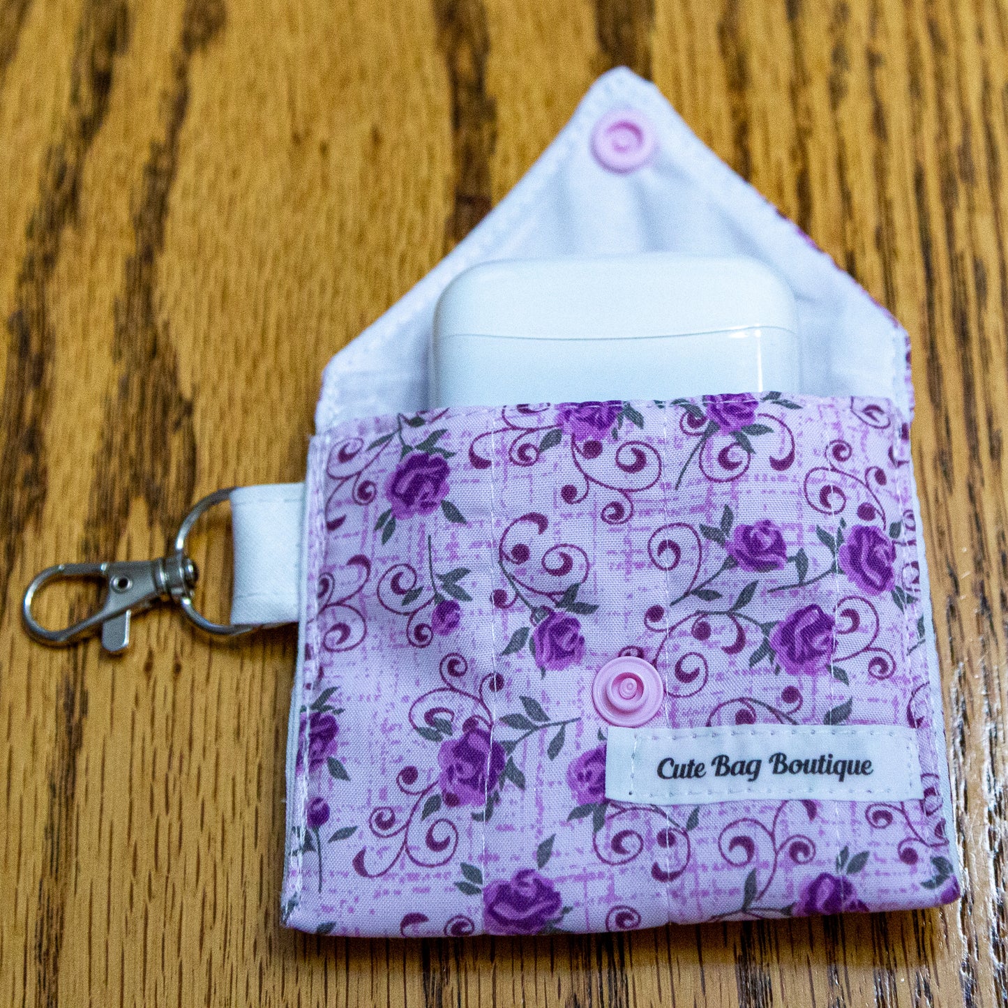 Purple Roses Quilted Earbud Case *Limited Edition*