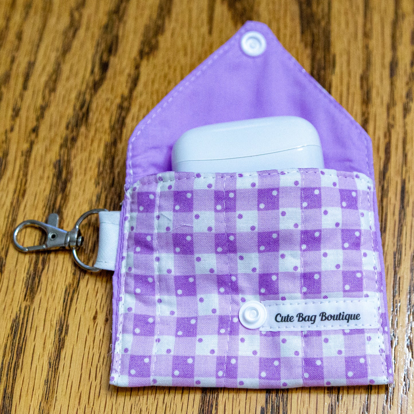 Purple Gingham Quilted Earbud Case *Limited Edition*