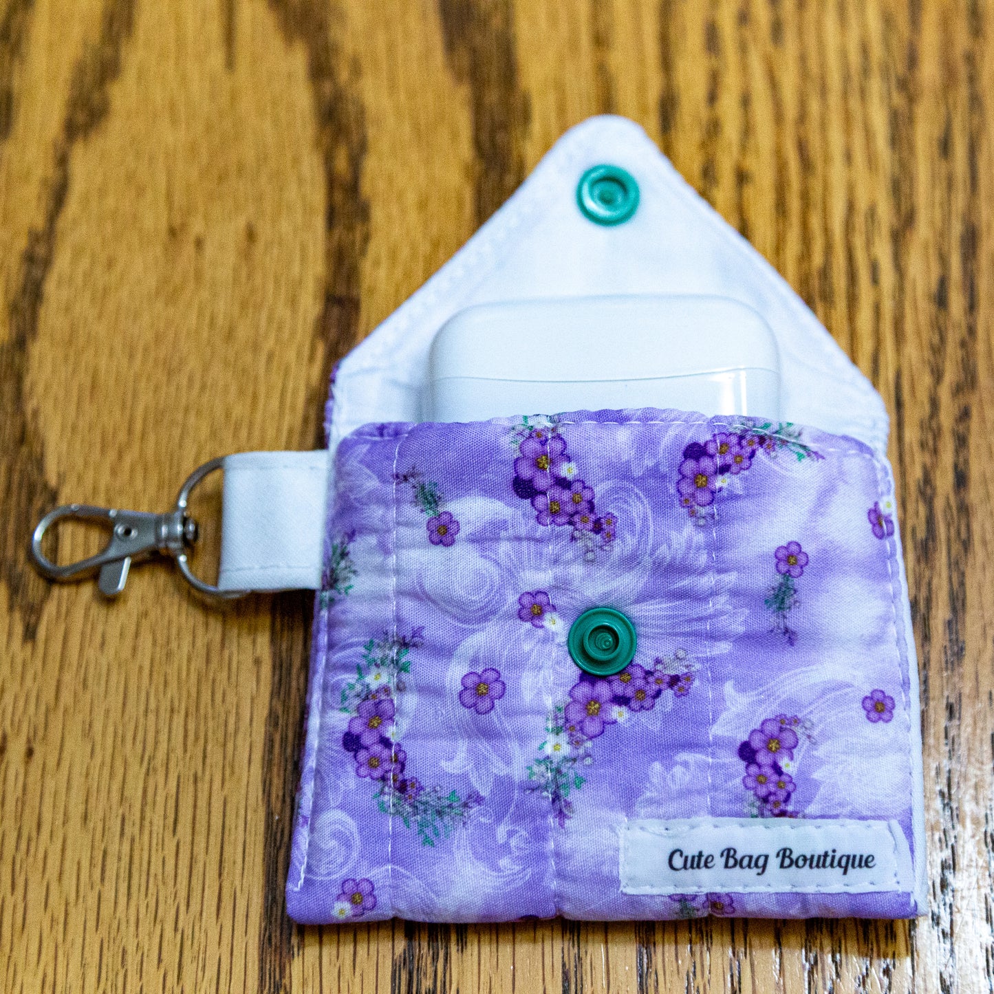 Purple Flowers Quilted Earbud Case *Limited Edition*