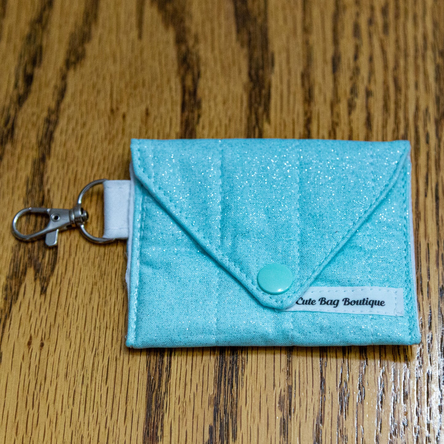 Aqua Sparkle Quilted Earbud Case