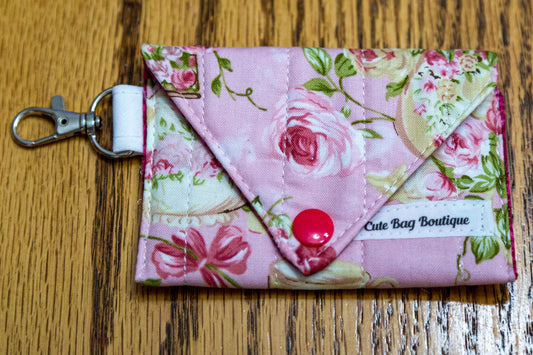 Rose Garden Tea For Two Pink Quilted Earbud Case