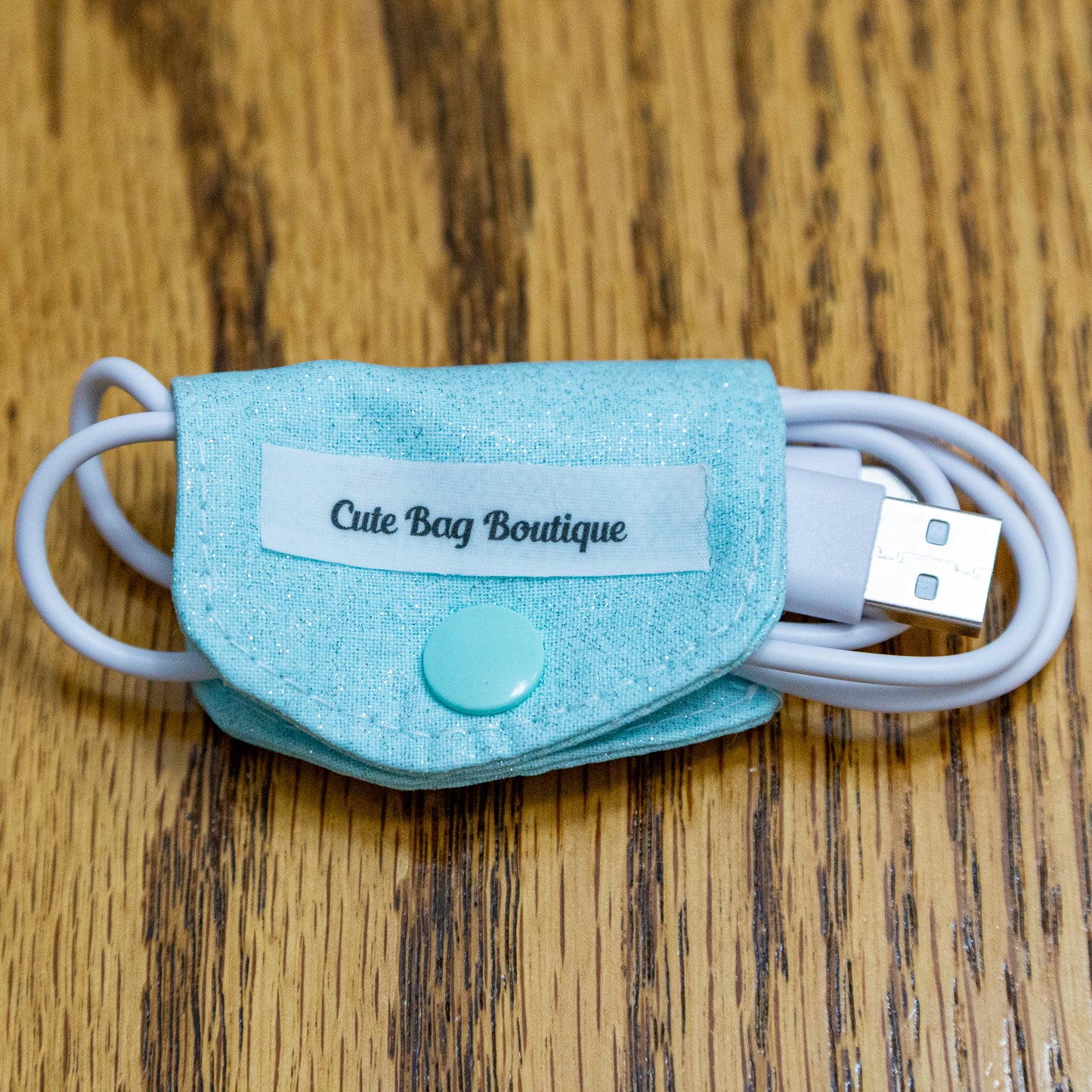 Aqua Sparkle Cable Keeper