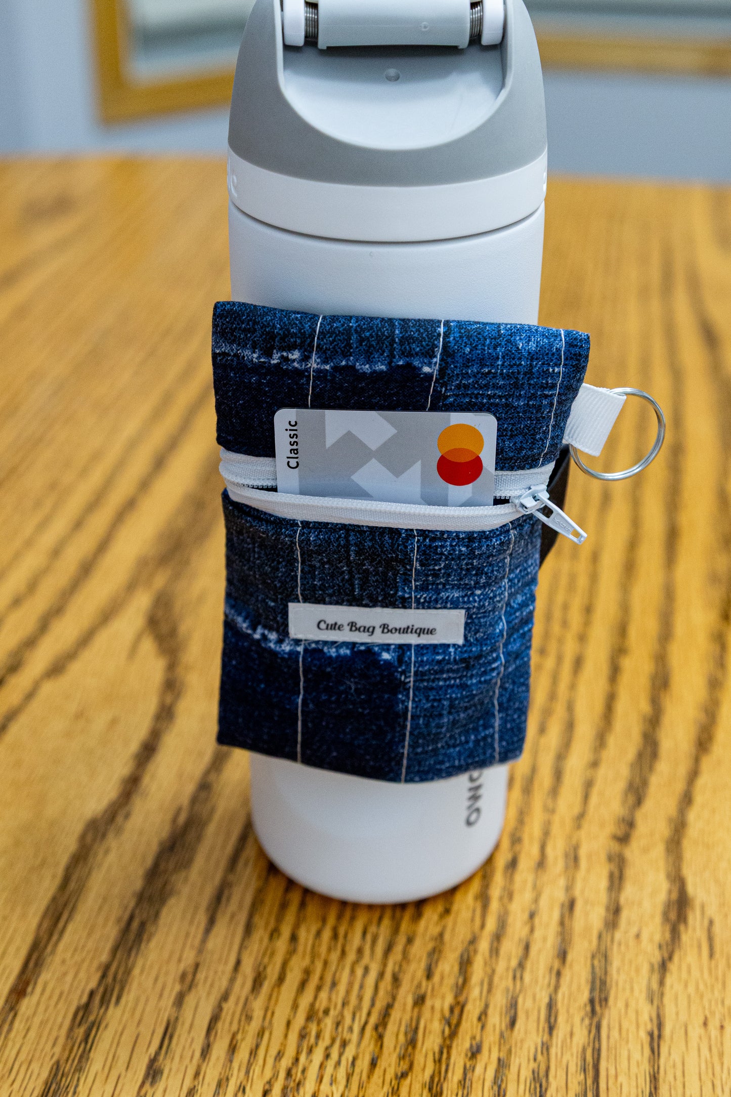 Denim Patches Water Bottle Wallet