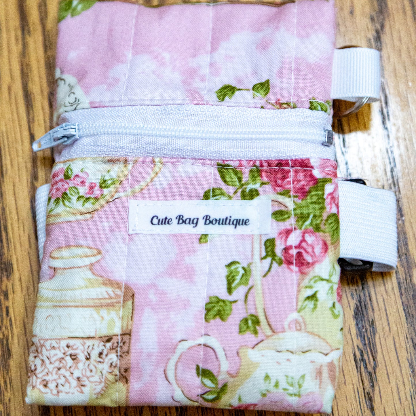 Rose Garden Tea For Two Pink Water Bottle Wallet