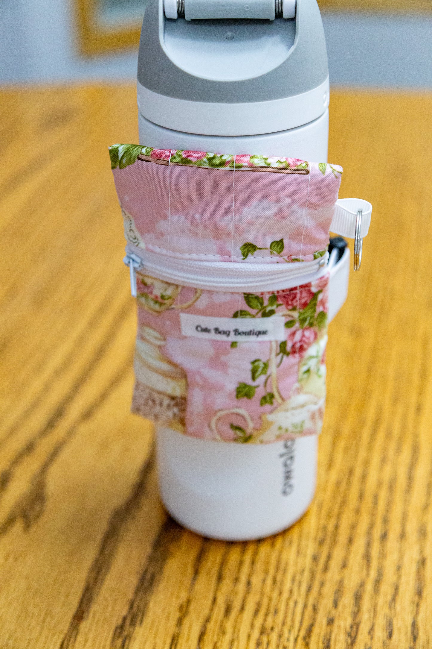 Rose Garden Tea For Two Pink Water Bottle Wallet