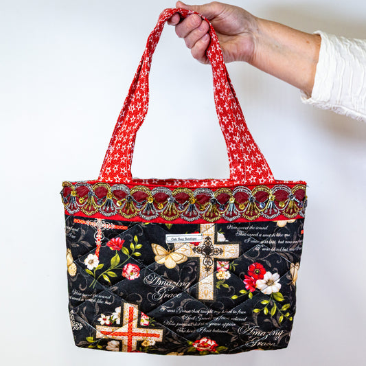 Quilted Amazing Grace Bible Bag/Mini Tote