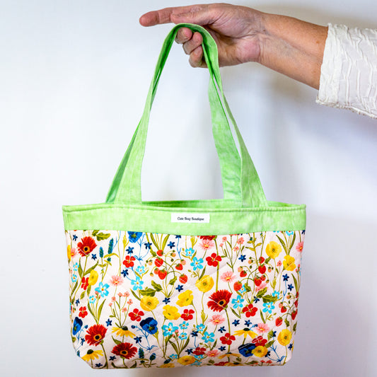 Quilted Sing A Song Floral Bible Bag/Mini Tote