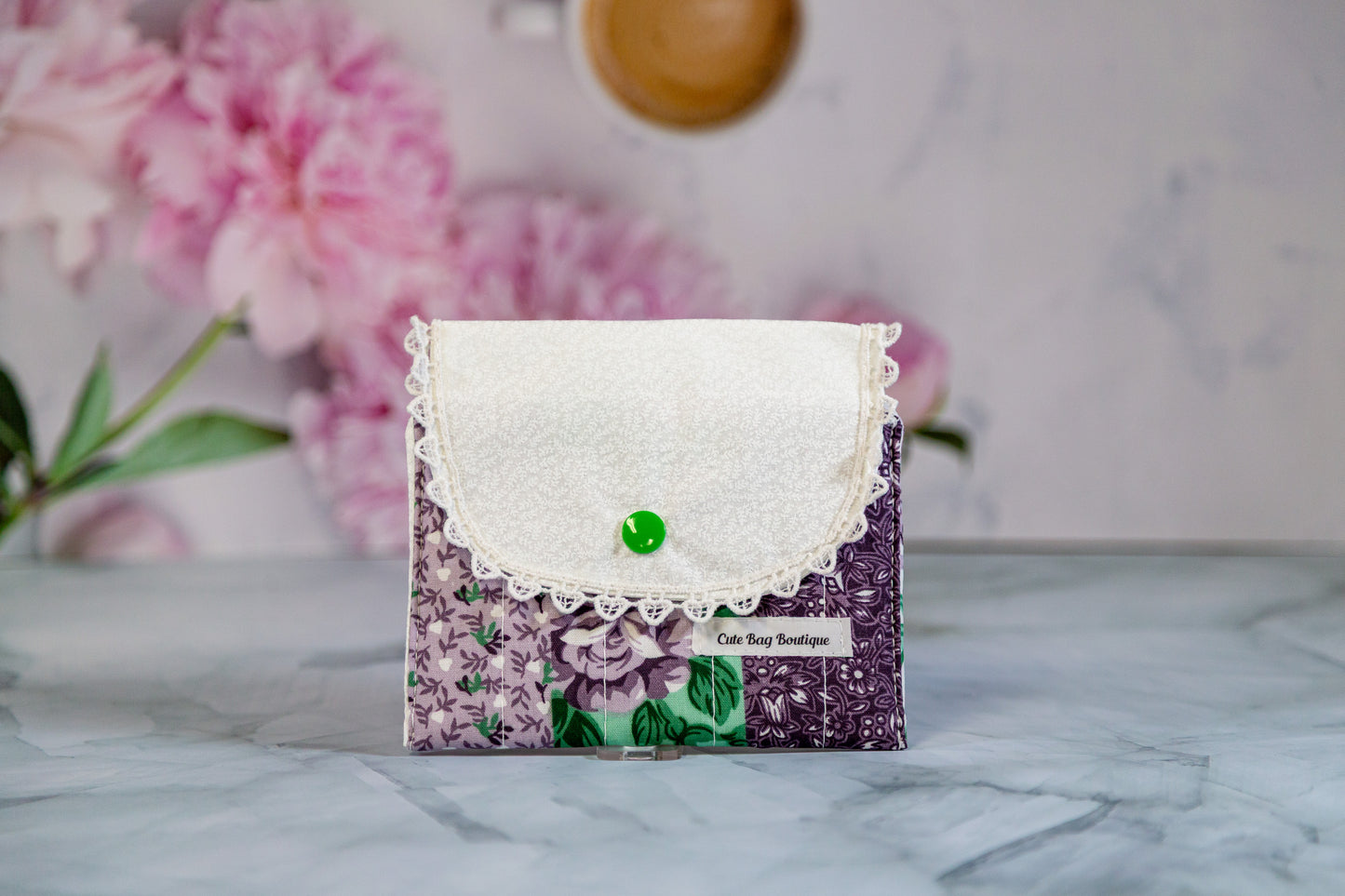 Purple & Green Quilted Pad Pouch