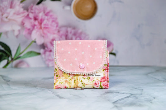 Rose Garden Tea For Two Pink Quilted Pad Pouch