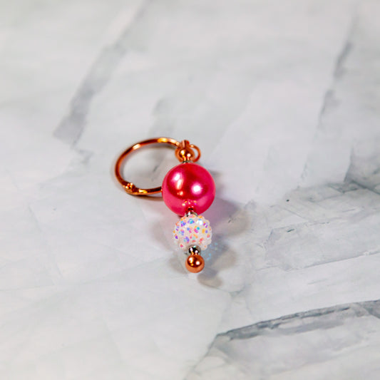 Pink Pearl Sparkle Water Cup Charm
