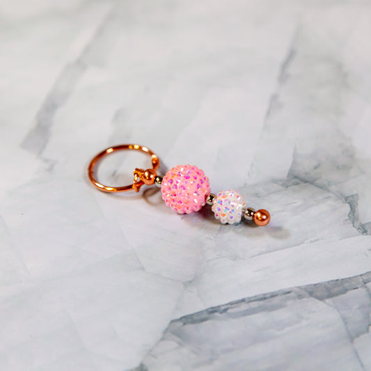 Pink Sparkle Water Cup Charm