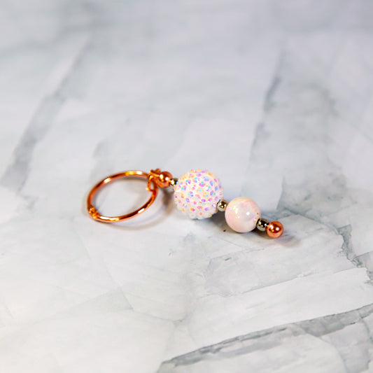 White Sparkles Water Cup Charm