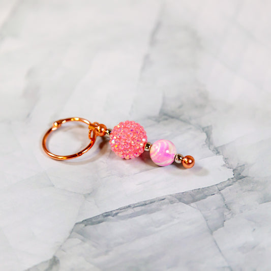 Pink Pearl Sparkles Water Cup Charm