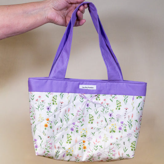 Quilted Wildflower Bible Bag/Mini Tote