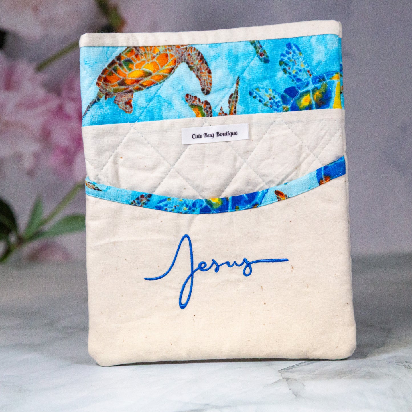 Jesus Embroidered and Quilted Kindle Sleeve